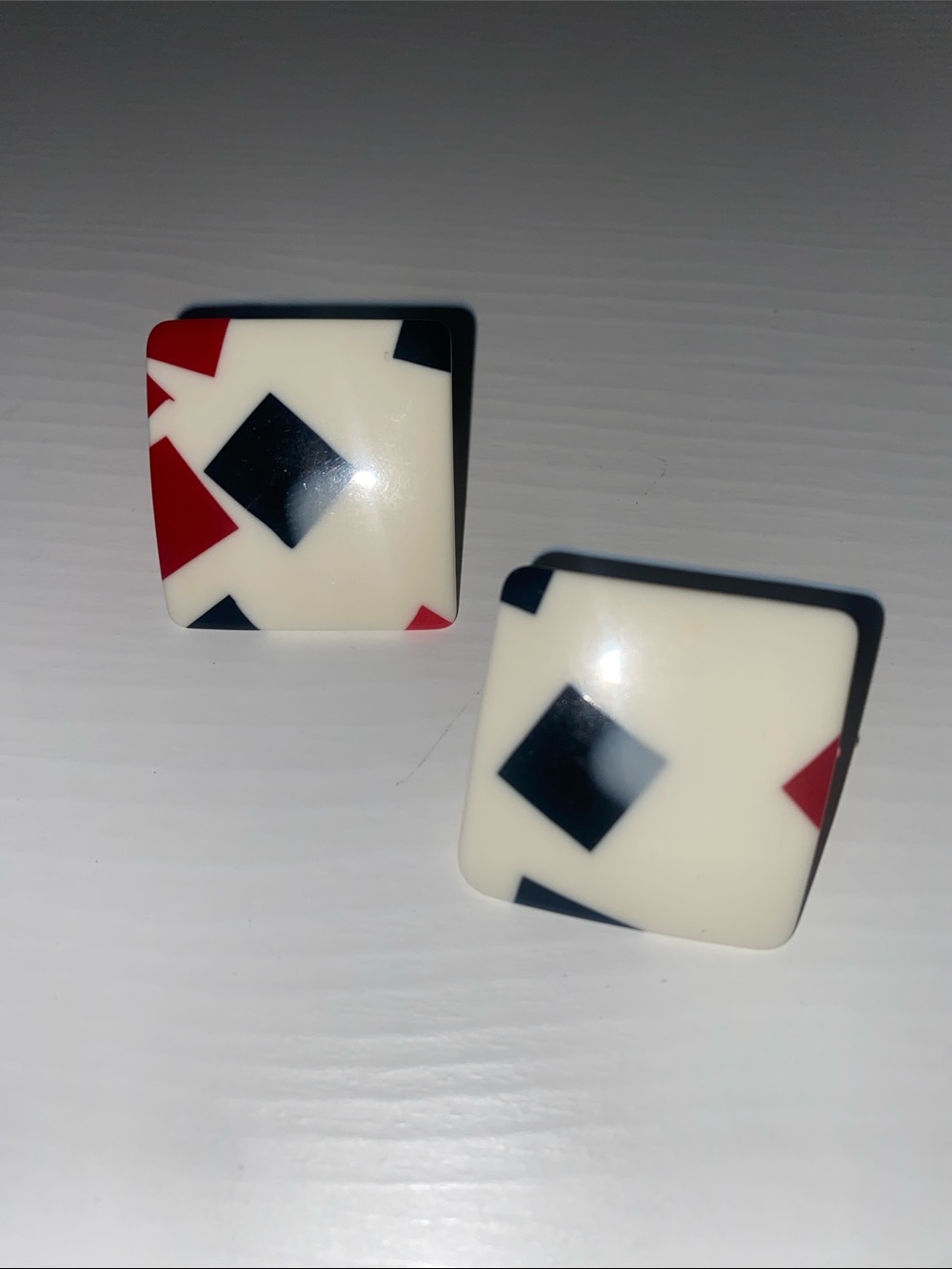 Vintage Square Clip-On Earrings